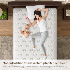 English Elm 12'' Hybrid Full Mattress Memory Foam Pocket Coils Fiberglass Free Spinal Support B2716P383548