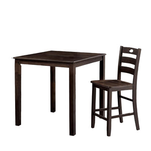 English Elm Transitional Counter Height 3pc Dining Set with USB Charging, Storage Shelves & Padded Seats Espresso 44 L x 41 W x 12 H B2741P381489