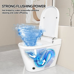 English Elm Unique Smart Bidet Toilet with Auto Open Seat Warm Dryer and Hands Free Flush W3133P414562