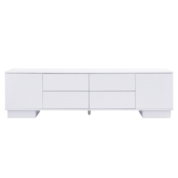 English Elm Vibe Haus Minimalist Media Console with Cabinets and Drawers for Living Room N724P360376K