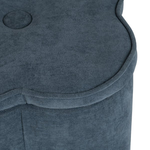 Crestview Collection Modern Seafoam Chenille Ottoman With Hidden Storage And Floral Design For Stylish Living Spaces Navy Solid Wood Evfzr4341nvy