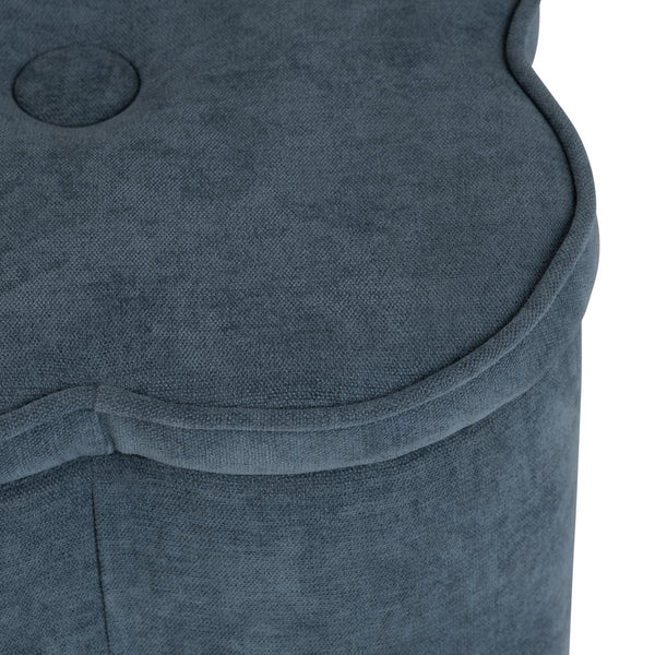 Crestview Collection Modern Seafoam Chenille Ottoman With Hidden Storage And Floral Design For Stylish Living Spaces Navy Solid Wood Evfzr4341nvy