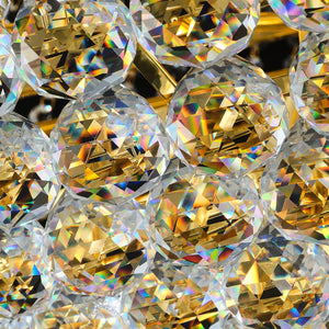 English Elm Luxury Gold Crystal Chandelier 42" 3-Tier Empire with 36 E12 Lights, 480+ K9 Crystals, Hand-Strung Elegance W2869S00003