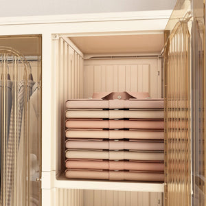 English Elm Portable Wardrobe Closet Organizer - 12 Modular Storage Cubes, Hanging Rod & Magnetic Doors, White W2699P327121-GIGA