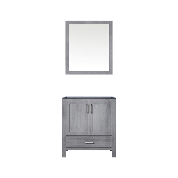English Elm Distressed Grey 30-in Bath Vanity with 28-in Mirror, Wood Cabinet, Drawer & Open Shelf Storage B2731S00504