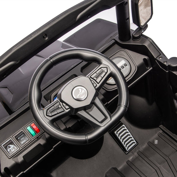 English Elm 24v 400w Six Wheel Kids Electric Dump Truck 4wd Remote Control Ride on Toy Black W1578P353176