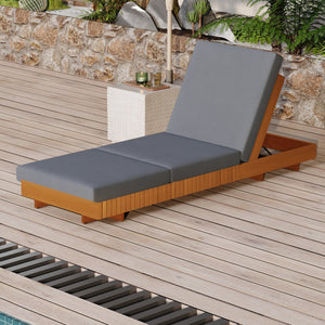 English Elm Christopher Knight Home® - Lounge Chaise Set – Stylish Acacia Wood With Water-Resistant Cushions & 6-Position Adjustability! N770P281696C_N770P208326G