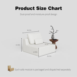 English Elm Oversized Modular Sectional Sofa with Plush Foam Support and Frameless Design for Cozy Lounging Creamy White W3361P346270