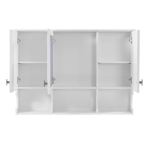 English Elm 3-in-1 Wall Mounted Bathroom Medicine Cabinet with Soft Close Mirror and Towel Bar White N710P358620K