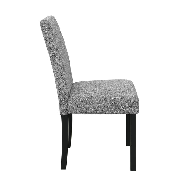 English Elm Sarang Faux Marble White & Black Dining Table with 4 Padded Grey Chairs — Solid Wood, Sturdy Build B201P359581