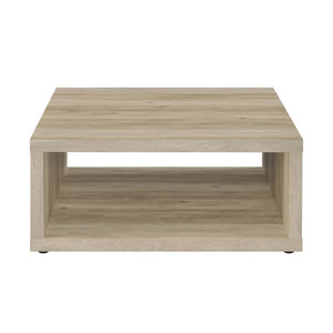 English Elm Square Engineered Wood Coffee Table - Distressed Pine Finish, Rustic Charm & Open Shelving Design B016P380696-GIGA