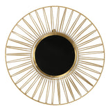 Christopher Knight Home® - Noble House - Hopedale Modern Glam Handcrafted Round Sun Wall Mirror, Gold