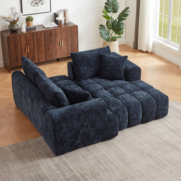 English Elm Chenille L-Shape Luxury Oversized Sofa – Comfy Sleeper Couch For Modern Living Rooms & Apartments W2339S00036