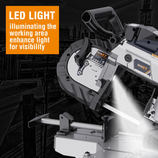 English Elm Band Saw Portable 10 Amp Variable Speed Aluminum Base with Led Light for Metal Wood T3177P305061