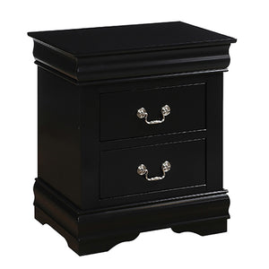 English Elm Black 2-Drawer Nightstand: Elegant Louis Philippe Design With Modern Touches For Stylish Storage Solutions B062P189238
