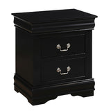 English Elm Black 2-Drawer Nightstand