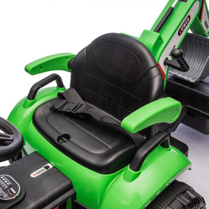 English Elm 24v Kids Electric Tractor with Swappable Construction Attachments and Parent Remote W1578P230013
