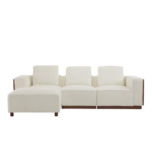 English Elm Christopher Knight Home® - Sectional CHITA L-Shape Modular Sofa Beige Fabric — Reversible Cushions, Durable Frame, Customizable Configuration (5-carton) N771P205002M_P220377M_P205014M_P205089_P205009M