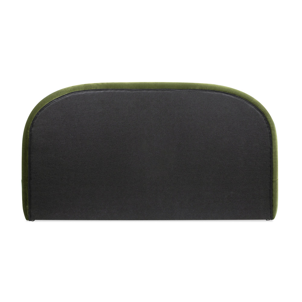 English Elm Jennifer Taylor Home - Archie Olive Green Puffy Grounded Upholstered Platform Bed — Velvet Arch Headboard, No-Box Spring Needed B2719P238215