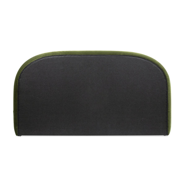 English Elm Jennifer Taylor Home - Archie Olive Green Puffy Grounded Upholstered Platform Bed — Velvet Arch Headboard, No-Box Spring Needed B2719P238215