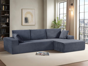English Elm Cozyform Convertible Sectional Sofa - Soft Corduroy, No Assembly, Modern Design, Comfy & Versatile! B2735P359712