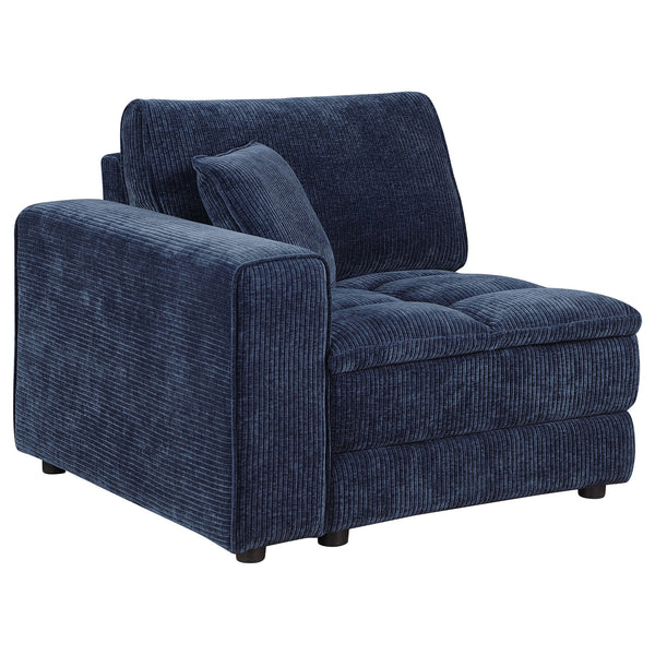 English Elm Azure Corduroy Modular Sectional Sofa Retro Tufted Five Piece L-shape Lounge B062S01409