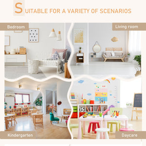 English Elm Qaba Wooden Kids Table and Chair Set for Toddlers 1-4, Bear-Back High Chairs, Durable MDF White W2225P217329