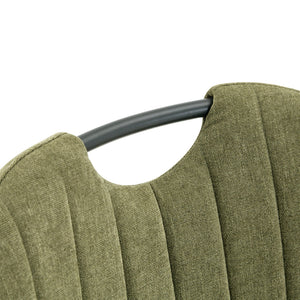 English Elm Set of 4 Olive Fabric Dining Chairs Ergonomic Cushion Black Steel Frame Modern Black+Green W1151P454883