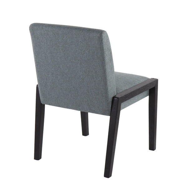 English Elm Carmen Contemporary Dining Chair Set Of 2 - Teal Fabric & Black Wood Frame For Modern Spaces B202S01317