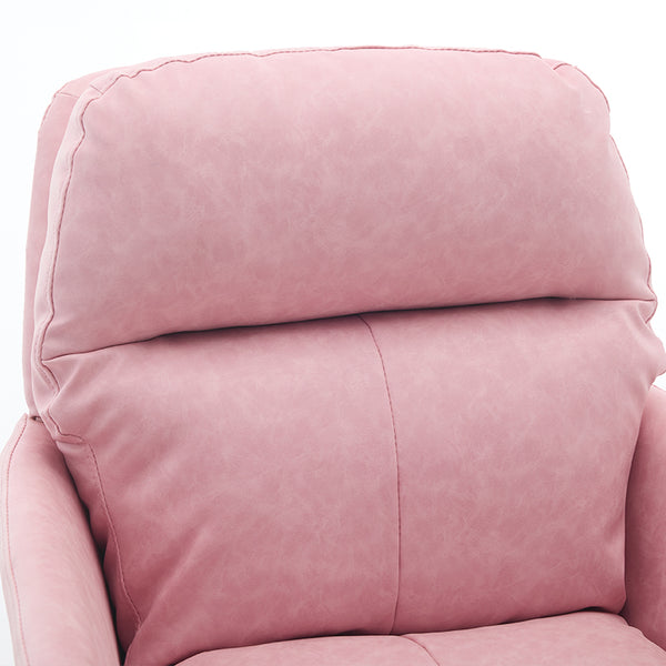 English Elm Artificial Pu Leather Office Chair Ergonomic Foam Cushion Adjustable Height Modern Desk Seat Pink W2311P409614