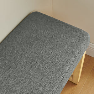 English Elm Shoe-changing Bench Solid Wood Frame Loop Yarn Cushion Compact Entryway Seat Dark Gray W487P384369