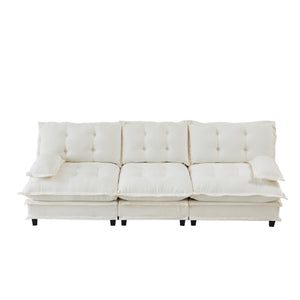 English Elm 107" Modular Cloud Sectional Sofa Deep Seat Chenille Couch for Living Room W714S01677