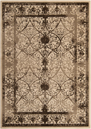 Unique Loom La Jolla Traditional Machine Made Floral Rug Beige, Beige/Brown/Ivory/Light Brown 7' 10" x 11' 0"