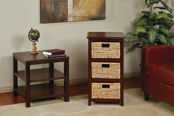 OSP Home Furnishings Seabrook Three-Tier Storage Unit Espresso