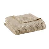 Beautyrest Cotton Waffle Weave Casual Cotton Blanket BR51N-3839 Khaki