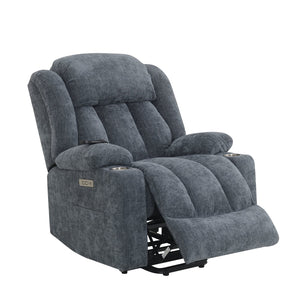 English Elm Blue Power Lift Recliner Chenille with Heat, Massage & Lift Assist — Remote Control, Plush Comfort B062P215447
