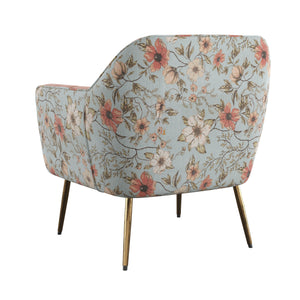 English Elm Wallace & Bay - Rose Pink Accent Chair with Floral Print Upholstery, Solid Wood Frame, Transitional Style Comfort B2709P212471