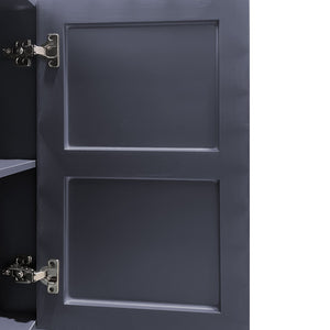 English Elm Buffet Modern Minimalist 4-Door Sideboard with Open Shelves, Anti-Tip Freestanding Storage, Navy W2263P353606