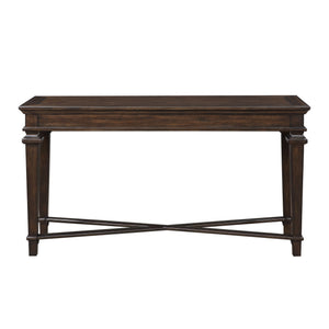 English Elm Traditional Classic End Table with Storage Drawer and Open Shelf Birch Veneer Finish for Living Room Espresso 61 L x 22.25 W x 8.25 H B011P291539