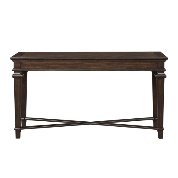 English Elm Traditional Classic End Table with Storage Drawer and Open Shelf Birch Veneer Finish for Living Room Espresso 61 L x 22.25 W x 8.25 H B011P291539