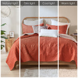 INK+IVY Kandula Global Inspired 3 Piece Reversible Cotton Quilt Set II13-611 Coral