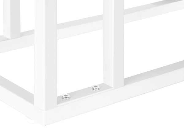 English Elm Accent Table - C-Shaped Modern Design For Living Room & Bedroom, White Marble Top & Metal Frame B2710P219402