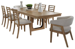 Escape - Dining 84 In. Rectangular Extendable Table With 8 Chairs Glazed Natural Oak Mirage Mist DESC-9PC-84REC-2118 Parker House