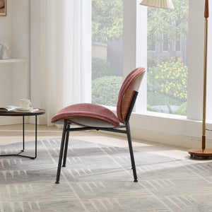English Elm Mid-Century Shell Chair with Wood Grain Veneer, Curved Wide Seat, Metal-Wood Frame Holds 330+ lbs Bean paste red W1143P214254