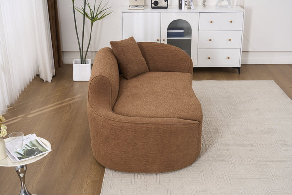 English Elm Ly-048 Sculpted Chenille Chaise Lounge Convertible Sleeper Sofa for Modern Living Spaces Caramel W2231P401723