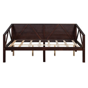 English Elm Twin Daybed Frame Solid Pine Sofa Bed for Guest Room Studio or Teen Bedroom Espresso N708P266726P