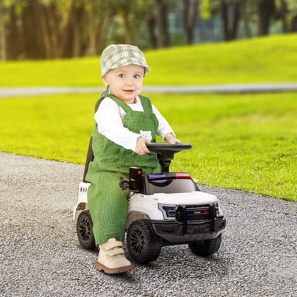 English Elm Aosom Kids Police Truck Ride on with Pa Speaker System and Under Seat Storage W2225P217707