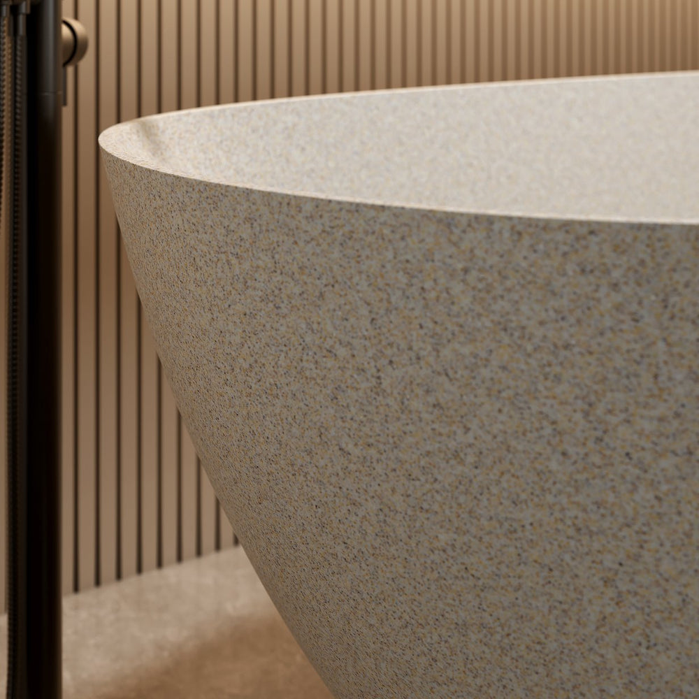 English Elm 57'' Freestanding Stone Resin Soaking Tub Ergonomic Spa Bath with Drain Included W2753P416661