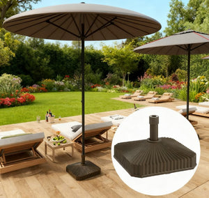 English Elm Easy Fillable Hdpe Square Patio Umbrella Stand Base with Uv Resistant Weatherproof Design T3971P425887