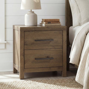 English Elm Rustic Oak Veneer Nightstand with Usb Charging Hub Dovetail Drawers Bedroom Storage B011P467871
